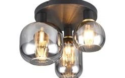 Plafonder-Trio Lighting Diva Plafond 3-delad E27 mattsvart/förkromad