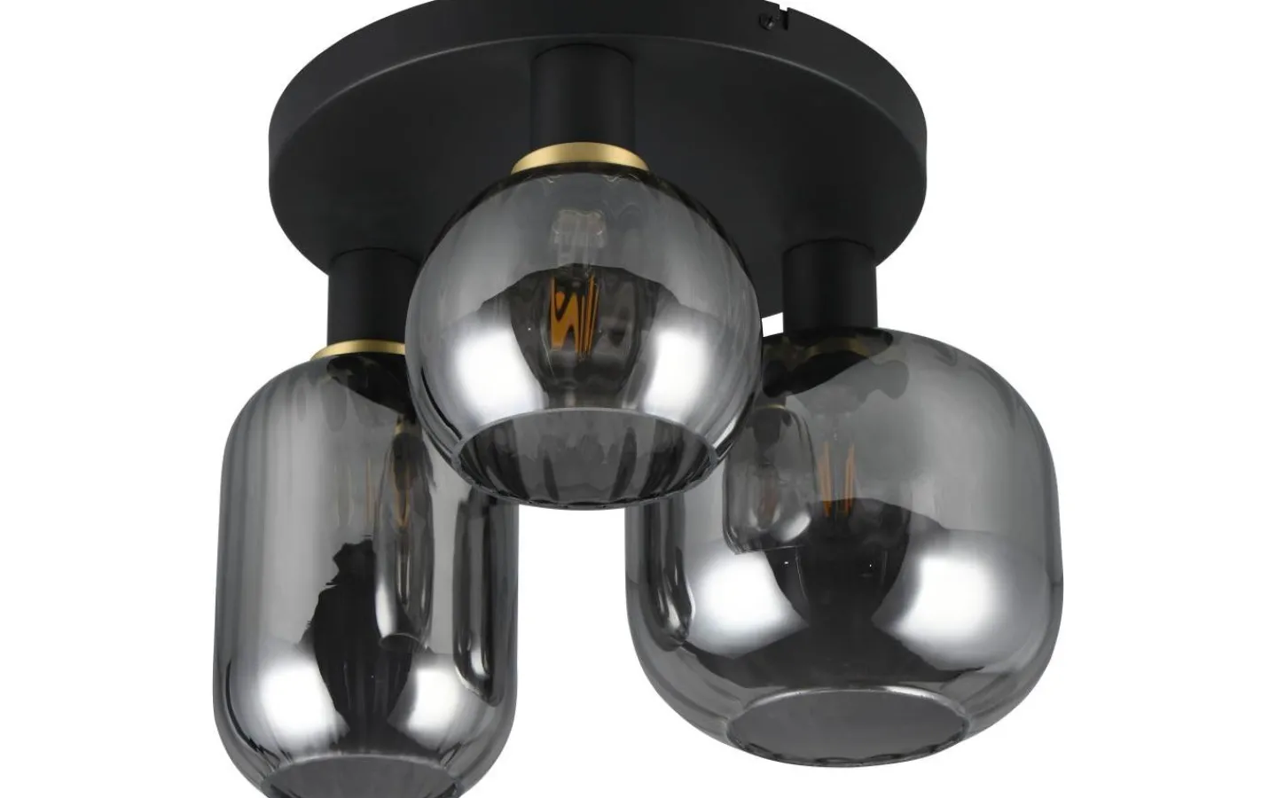 Plafonder-Trio Lighting Diva Plafond 3-delad E27 mattsvart/förkromad