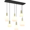 Avlånga Taklampor < Trio Lighting Diva Takpendel 6-delad E27 matt mässing/vit