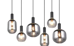 Avlånga Taklampor < Trio Lighting Diva Takpendel 6-delad E27 mattsvart/förkromad