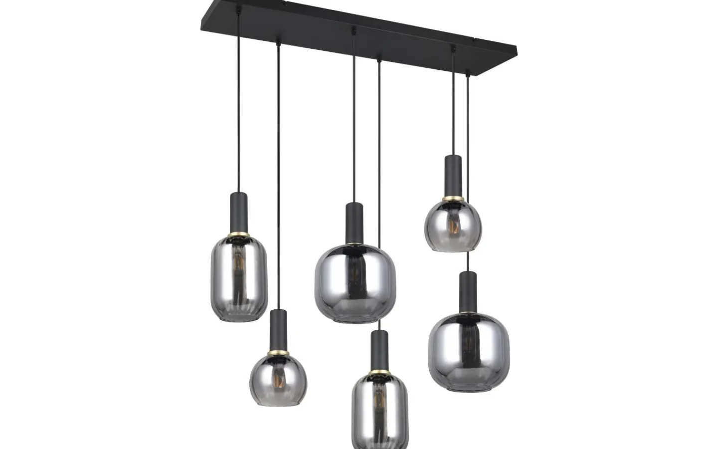 Avlånga Taklampor < Trio Lighting Diva Takpendel 6-delad E27 mattsvart/förkromad