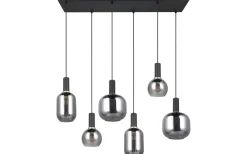 Avlånga Taklampor < Trio Lighting Diva Takpendel 6-delad E27 mattsvart/förkromad