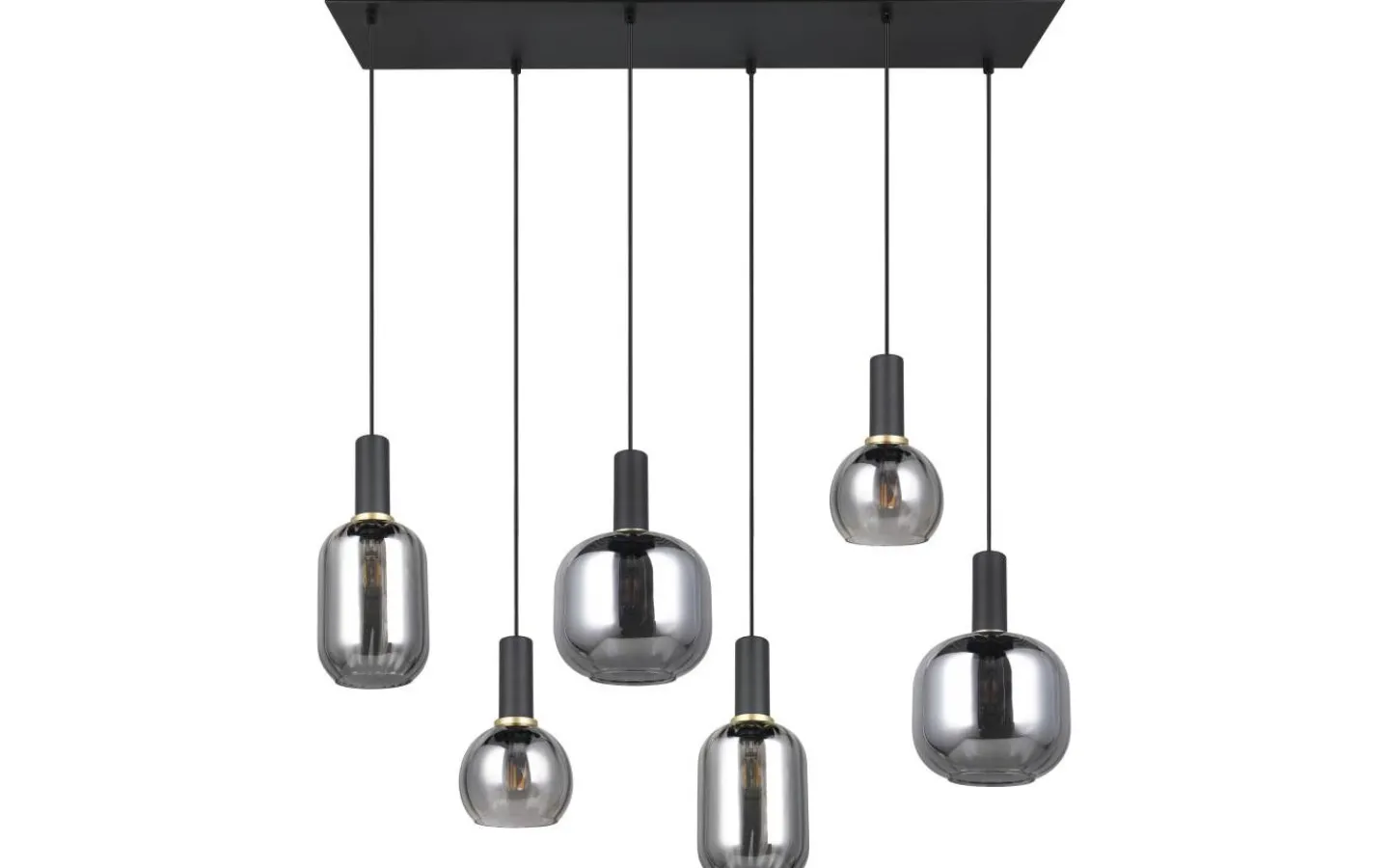 Avlånga Taklampor < Trio Lighting Diva Takpendel 6-delad E27 mattsvart/förkromad