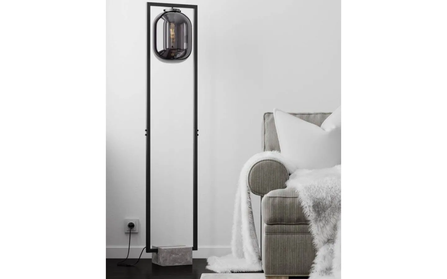 Golvlampor-By Rydens Dixton Golvlampa 150cm Rökgrå