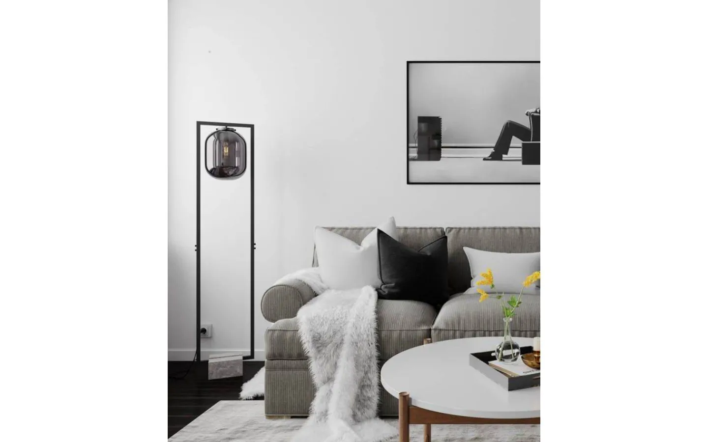 Golvlampor-By Rydens Dixton Golvlampa 150cm Rökgrå