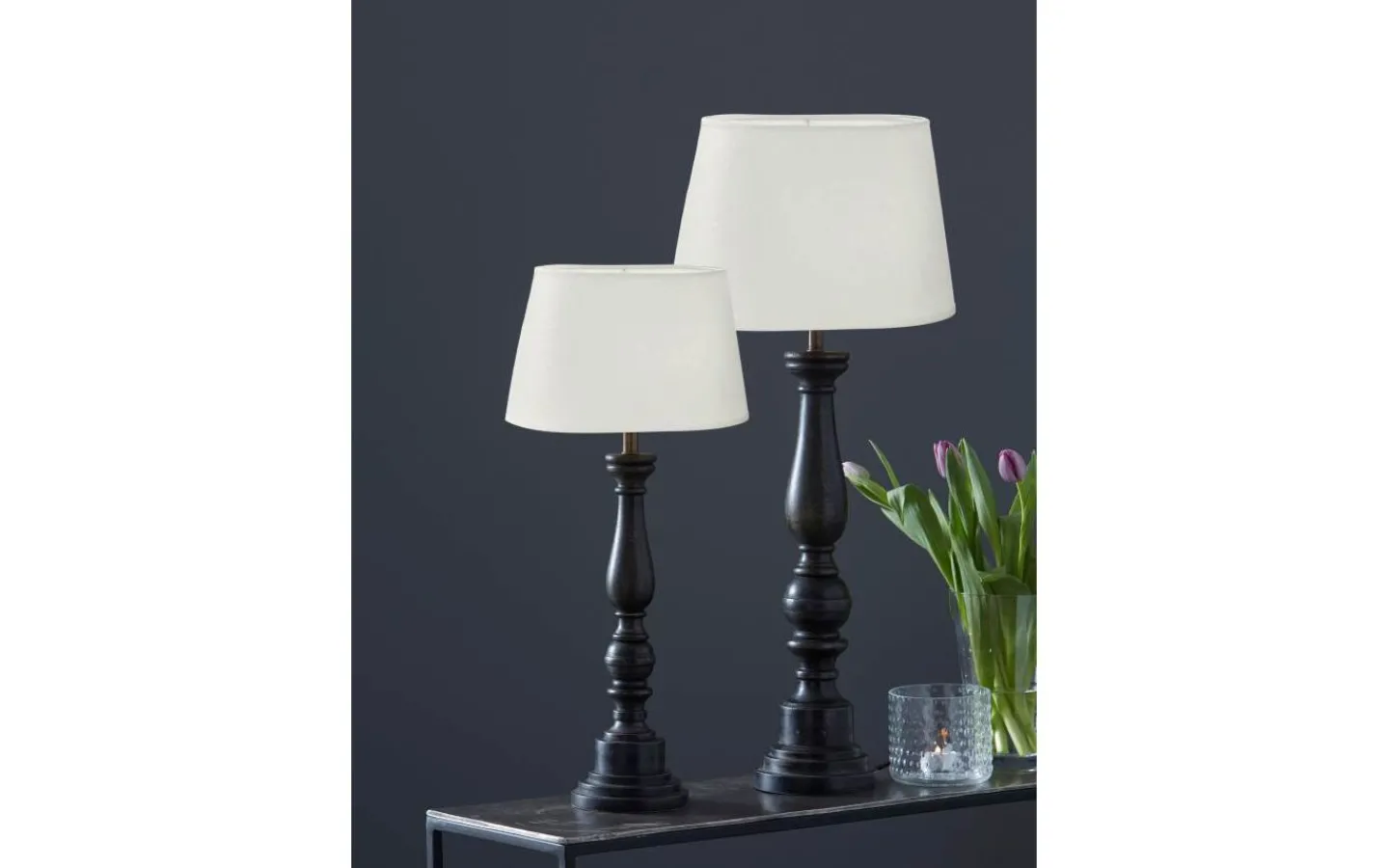 Bordslampor-PR Home Doris Bordslampa 64cm Svart/Vit