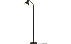 Golvläslampor-Aneta Dublin Golvlampa 140cm Svart/Matt Mässing