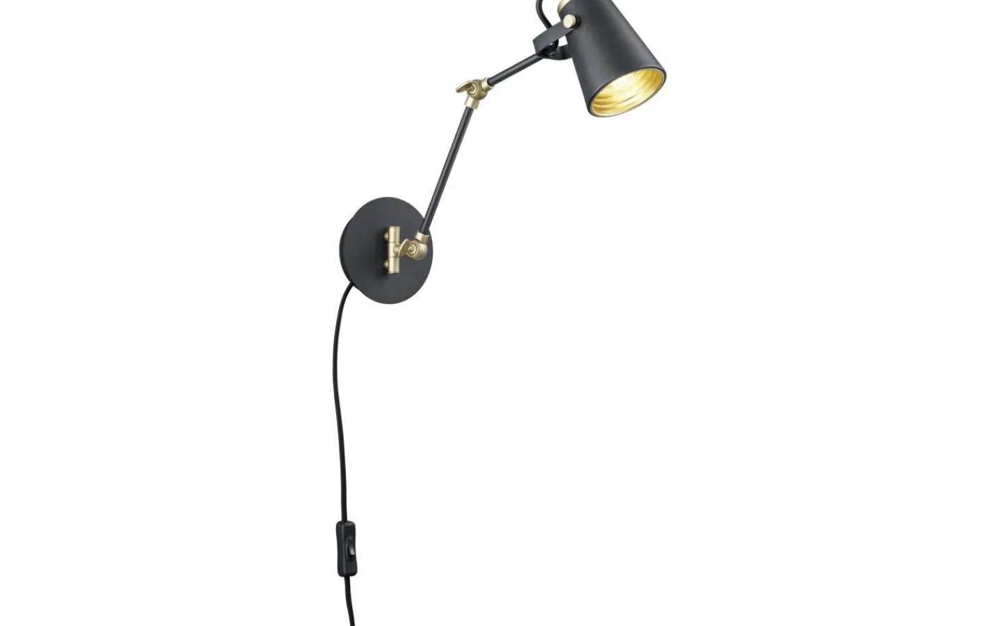 Läslampor-Trio Lighting Edward Vägglampa E14 matt svart/guld