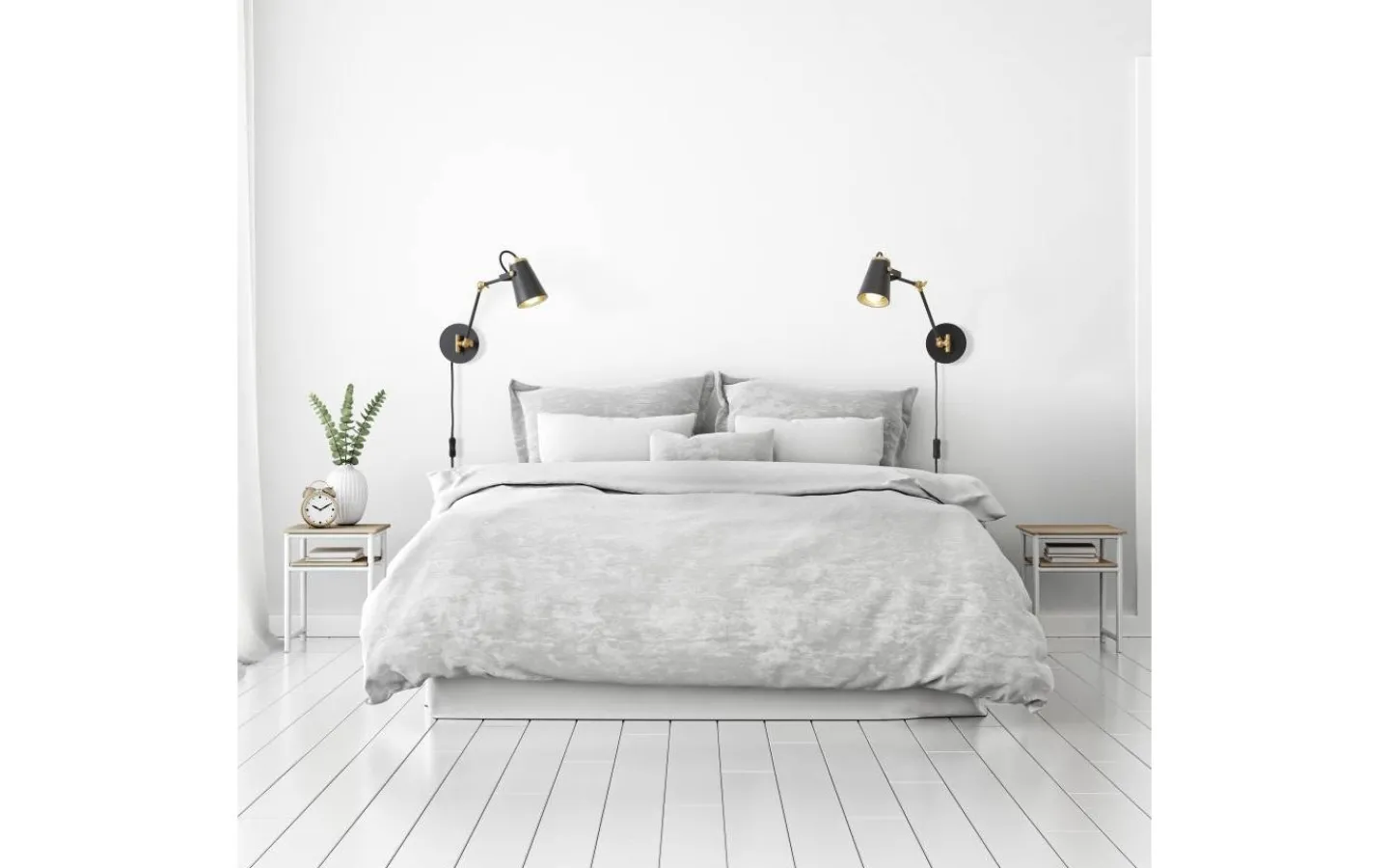 Läslampor-Trio Lighting Edward Vägglampa E14 matt svart/guld