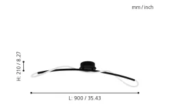 Plafonder-Eglo Egidonella Plafond 90cm LED 3000K 20W Svart