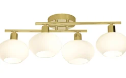 Badrumslampor Tak|Plafonder-Aneta Elba Plafond 60cm Matt Mässing/Opalvit IP44