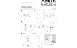 Badrumslampor Vägg-Aneta Elba Vägglampa Svart/Opalvit IP44
