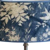 Ovala Lampskärmar-Hallbergs Eliza Floral Oval Lampskärm 30cm Blå