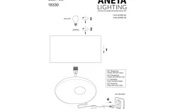 Bordslampor < Aneta Ellipse Bordslampa 42cm Svart/Beige