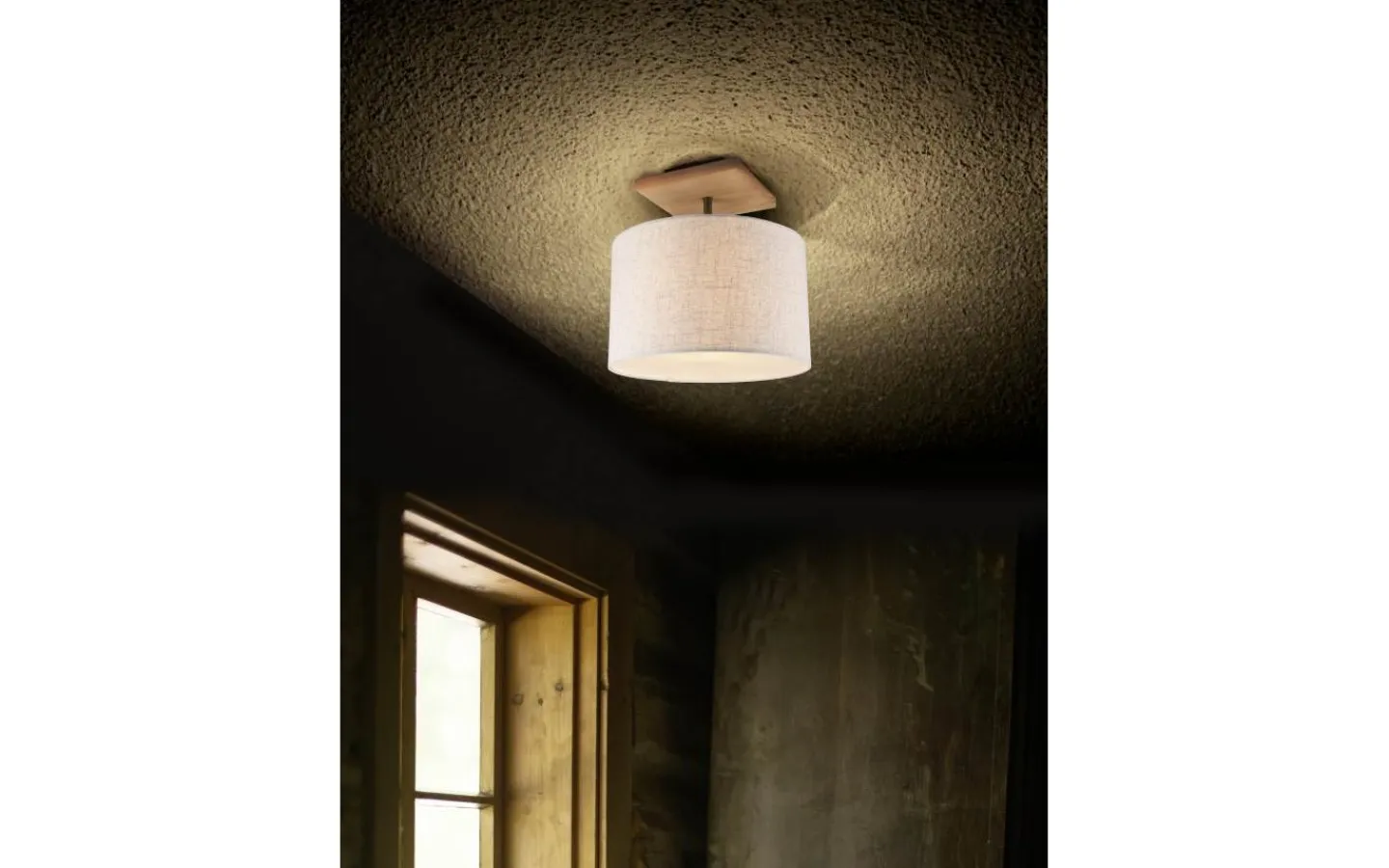 Plafonder < Trio Lighting Elmau Plafond E27 naturvit