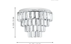 Kristallkronor-Eglo Erseka Kristallplafond 49cm Krom