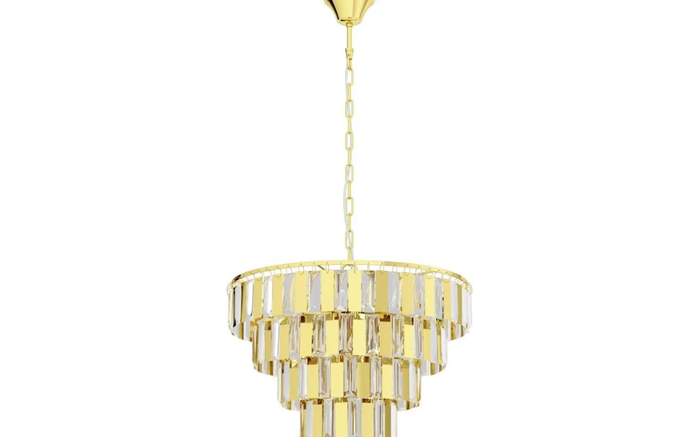 Kristallkronor-Eglo Erseka Taklampa Kristall 49cm Mässing
