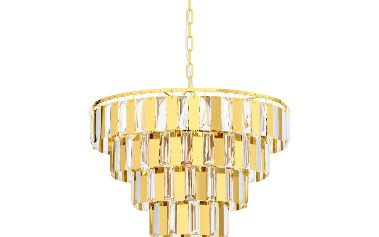 Kristallkronor-Eglo Erseka Taklampa Kristall 49cm Mässing