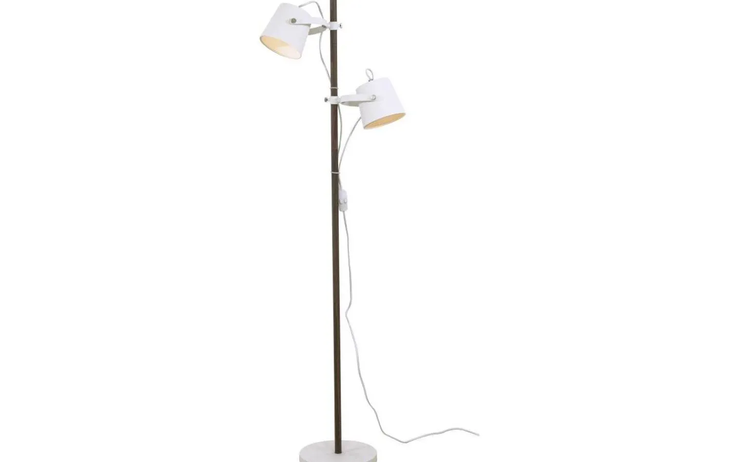 Golvläslampor-Aneta Espresso Golvlampa 150cm Vit/Trä
