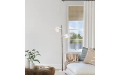 Golvläslampor-Aneta Espresso Golvlampa 150cm Vit/Trä
