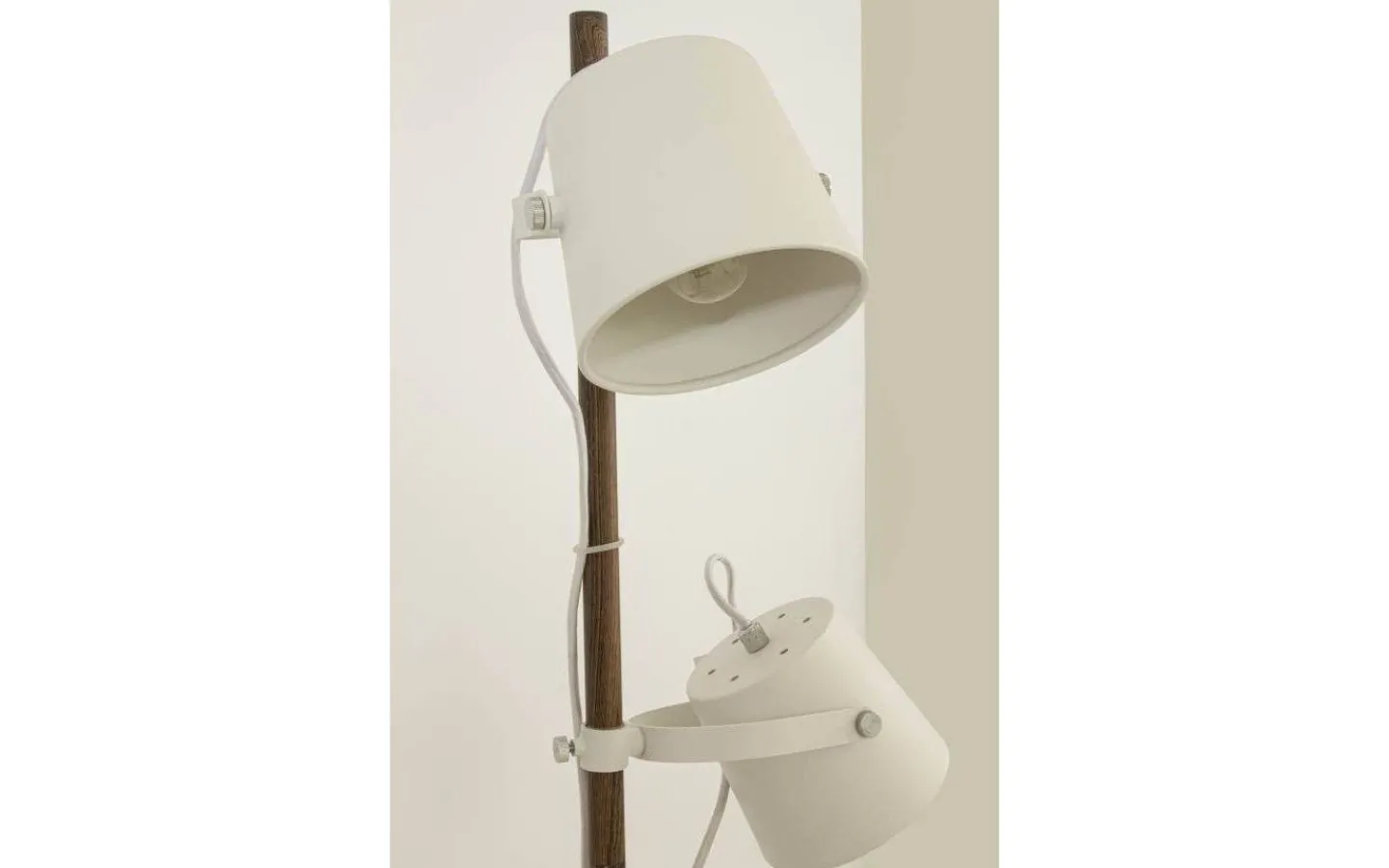 Golvläslampor-Aneta Espresso Golvlampa 150cm Vit/Trä