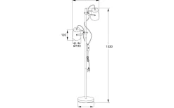 Golvläslampor-Aneta Espresso Golvlampa 150cm Vit/Trä