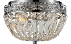 Badrumslampor Tak|Kristallplafonder < Markslojd Etienne Kristallplafond 25cm 2L Krom