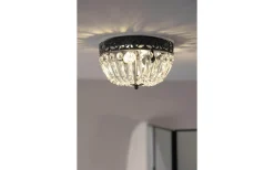 Badrumslampor Tak|Kristallplafonder-Markslojd Etienne Kristallplafond 25cm 2L Svart