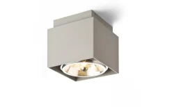 Takspot Med 1 Lampa < Rendl Ex 111 Fyrkantig Tak Borstad Aluminium 230V-12v G53 50W