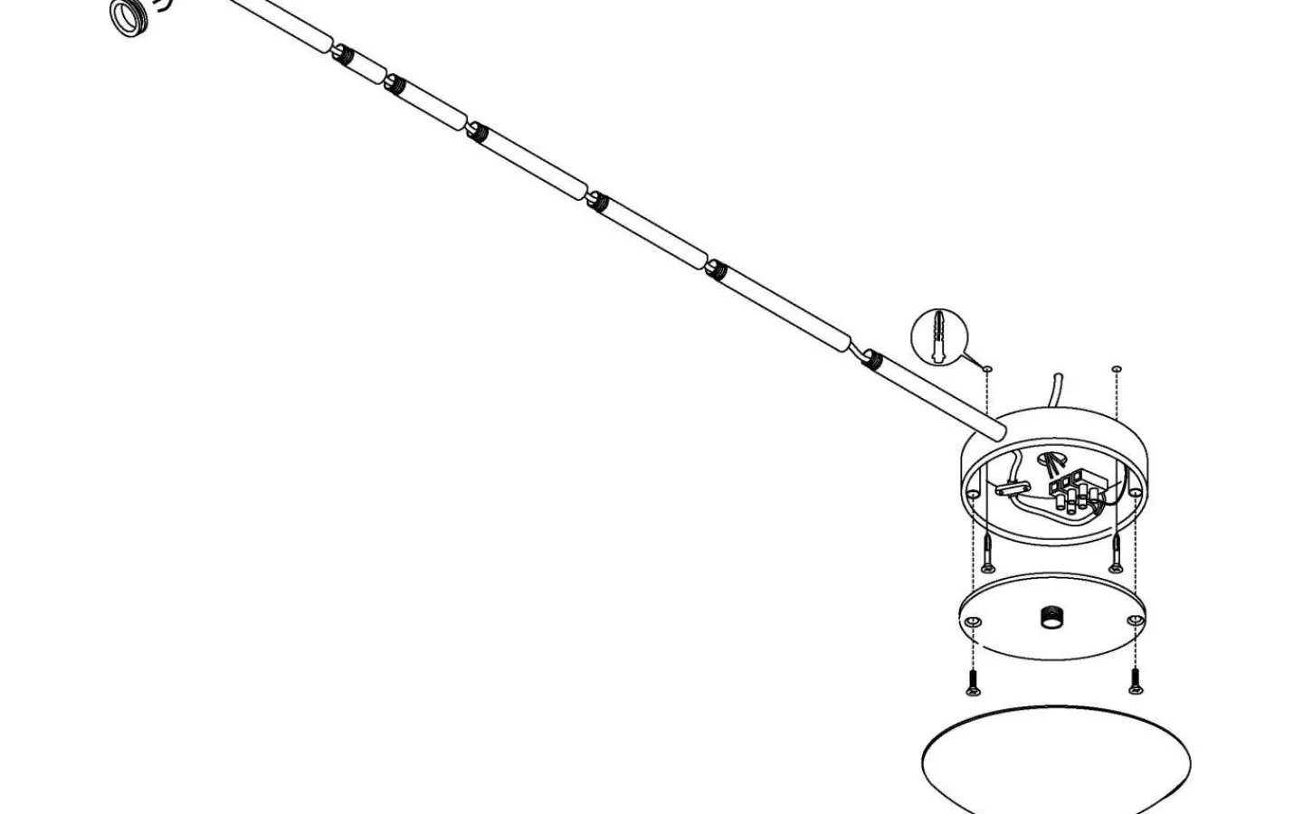 Reservglas Och Reservdelar < Eglo Extention Kabelkanal 157cm Nickel