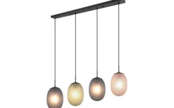 Avlånga Taklampor-Trio Lighting Facette Taklampa 4-st E27 mattsvart/flerfärgad