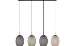 Avlånga Taklampor-Trio Lighting Facette Taklampa 4-st E27 mattsvart/flerfärgad