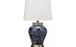 Sovrum|Bordslampor < PR Home Fang Hong Bordslampa 58cm Blå med lampskärm Sofia Vit