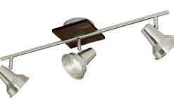 Avlånga Takspotlights|Takspot Med 3 Lampor-Eglo Filipina Takspotlight 58cm GU10 LED 3000K 3x3W Brun