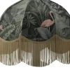 Mönstrade Lampskärmar < Hallbergs Flamingo Jungle Lampskärm Ø35cm Guldfrans