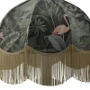 Mönstrade Lampskärmar < Hallbergs Flamingo Jungle Lampskärm Ø35cm Lyxfrans Guld