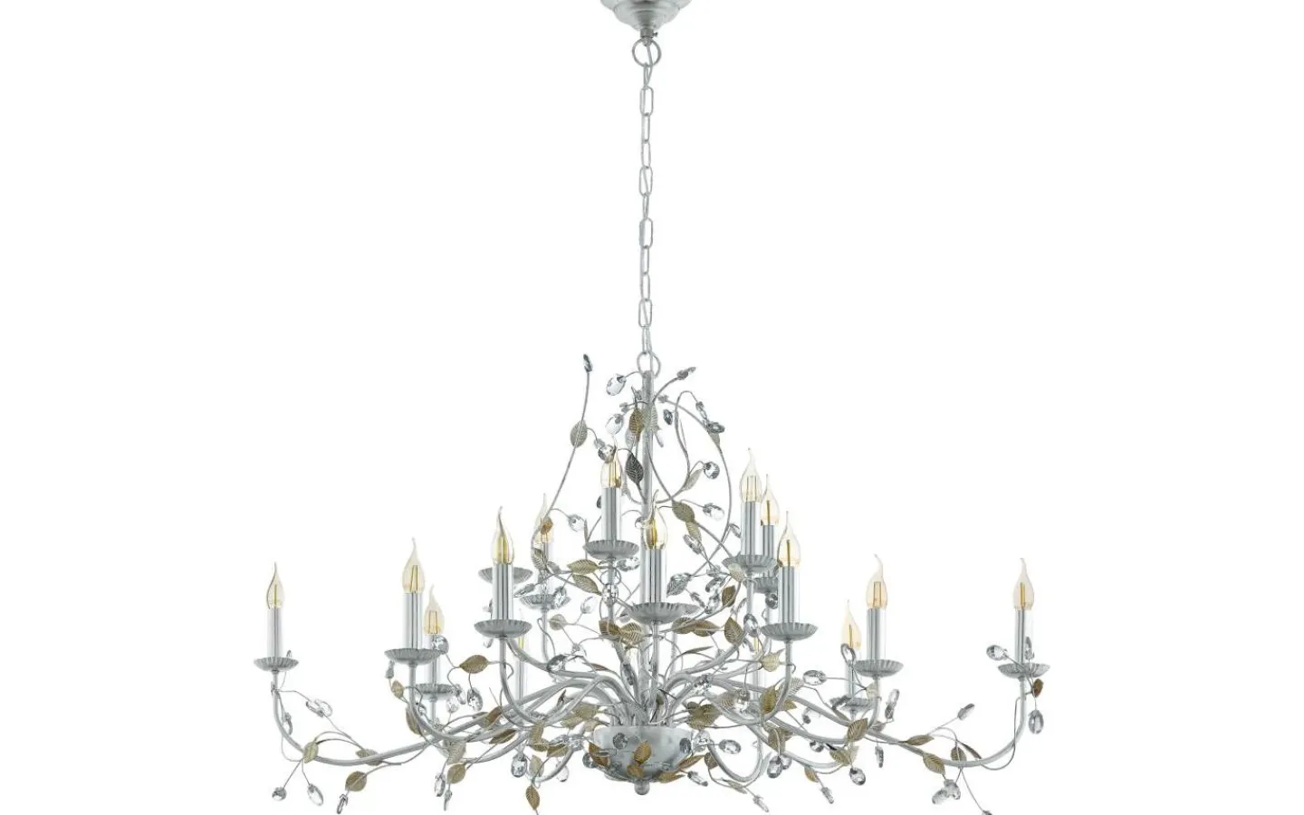 Kristallkronor|Stora Taklampor Ø70-150 Cm < Eglo Flitwick Takkrona 120cm Silver