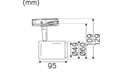 Skensystem-Hidealite Focus Track Micro 1-fas Spotlight 10W LED 2700K Svart