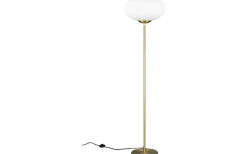 Golvlampor < Trio Lighting Fomento Golvlampa E27 matt mässing/vit