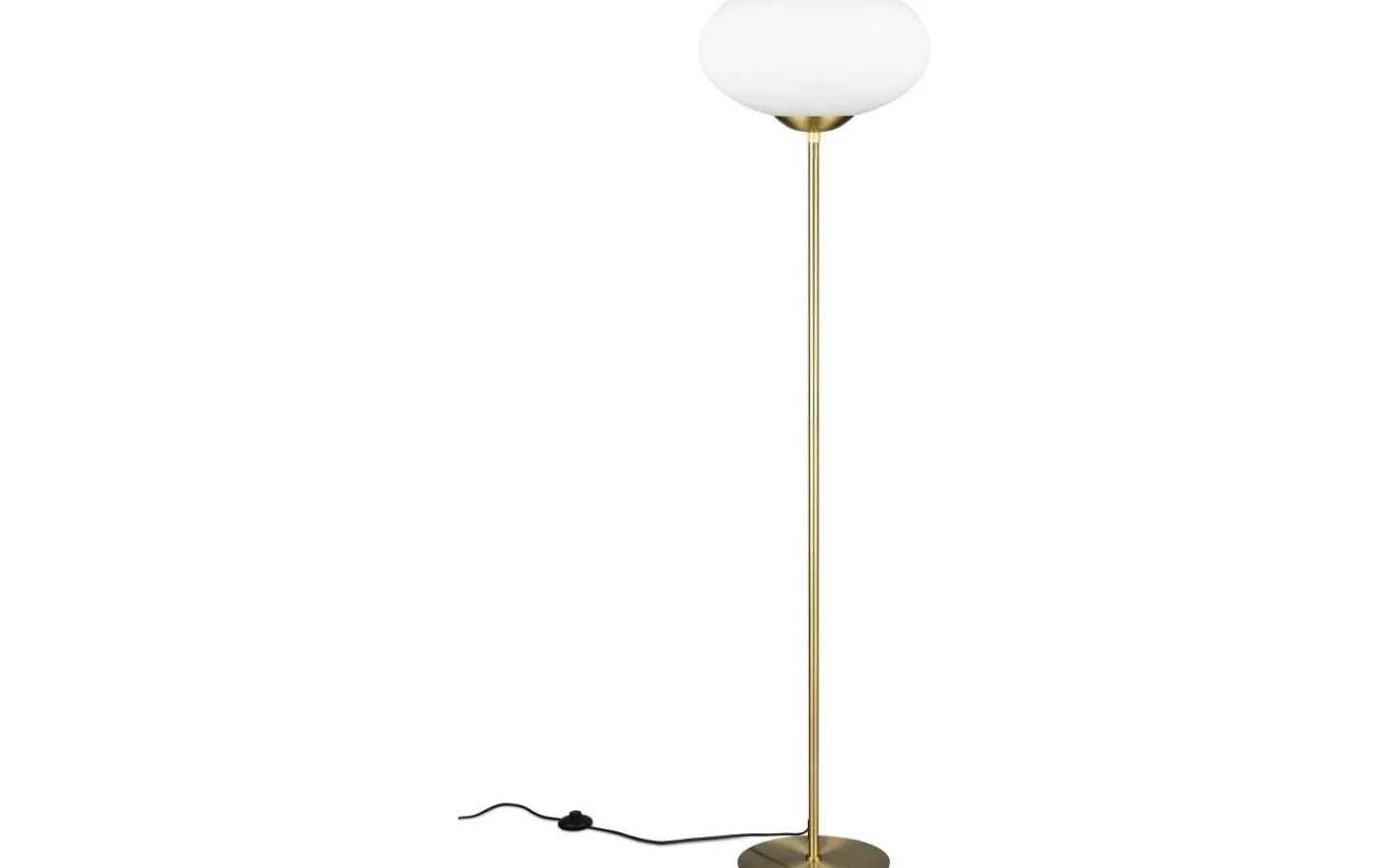 Golvlampor < Trio Lighting Fomento Golvlampa E27 matt mässing/vit