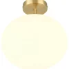 Plafonder < Trio Lighting Fomento Plafond E27 matt mässing/vit
