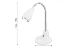 Skrivbordslampor-Eglo Fox Skrivbordslampa 32cm GU10 LED 3000K 3W Vit