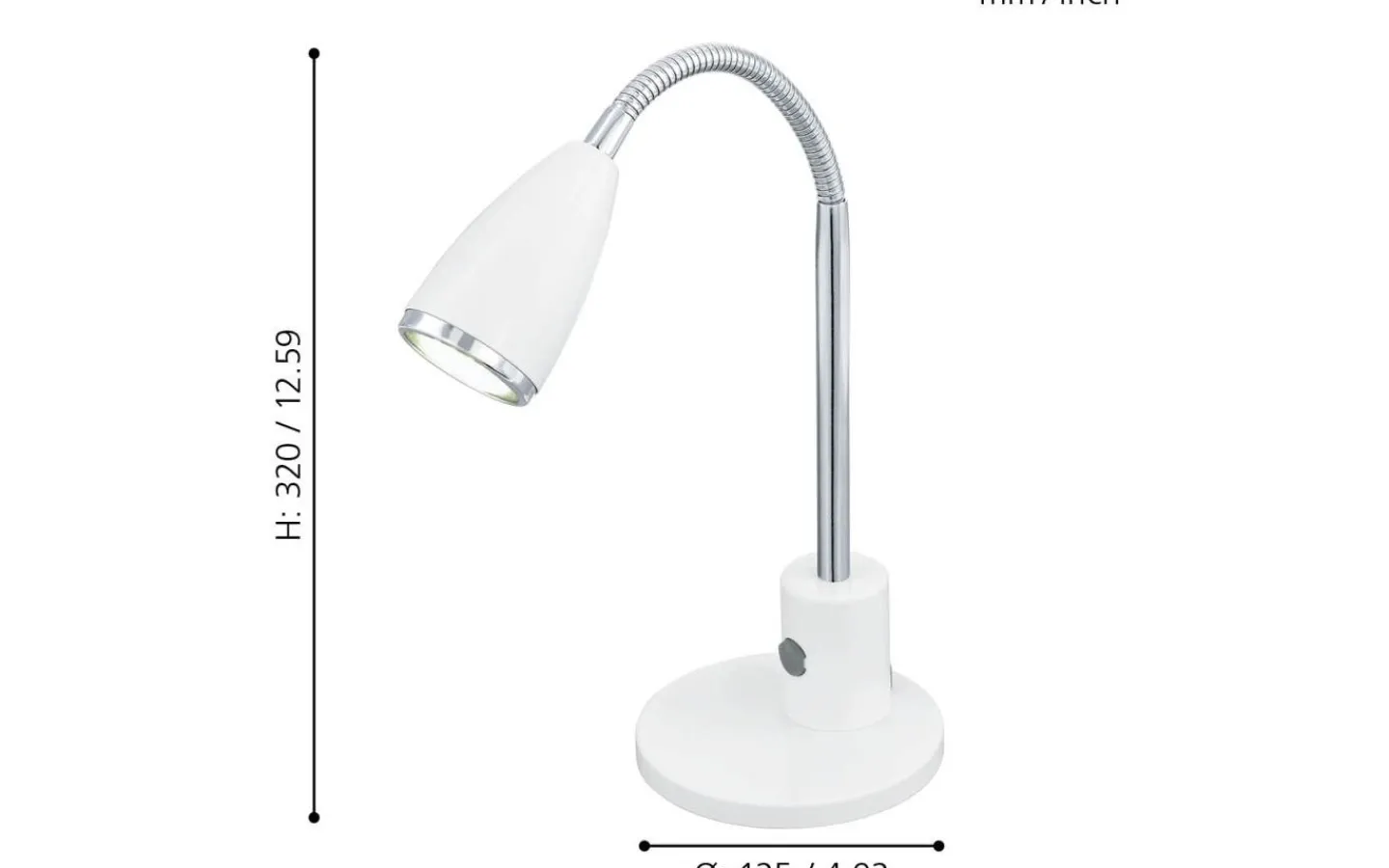 Skrivbordslampor-Eglo Fox Skrivbordslampa 32cm GU10 LED 3000K 3W Vit