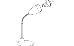 Skrivbordslampor-Eglo Fox Skrivbordslampa 32cm GU10 LED 3000K 3W Vit