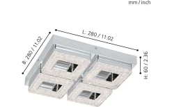 Plafonder < Eglo Fradelo Plafond 28cm LED 3000K 14W Krom