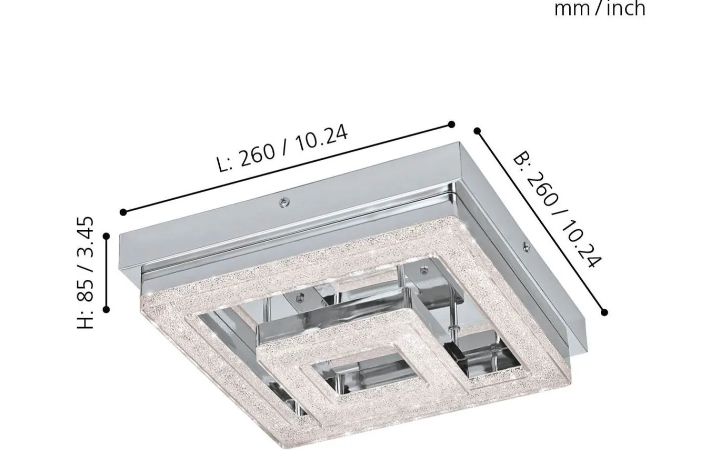 Plafonder < Eglo Fradelo Plafond 26cm LED 3000K 11,5W Krom