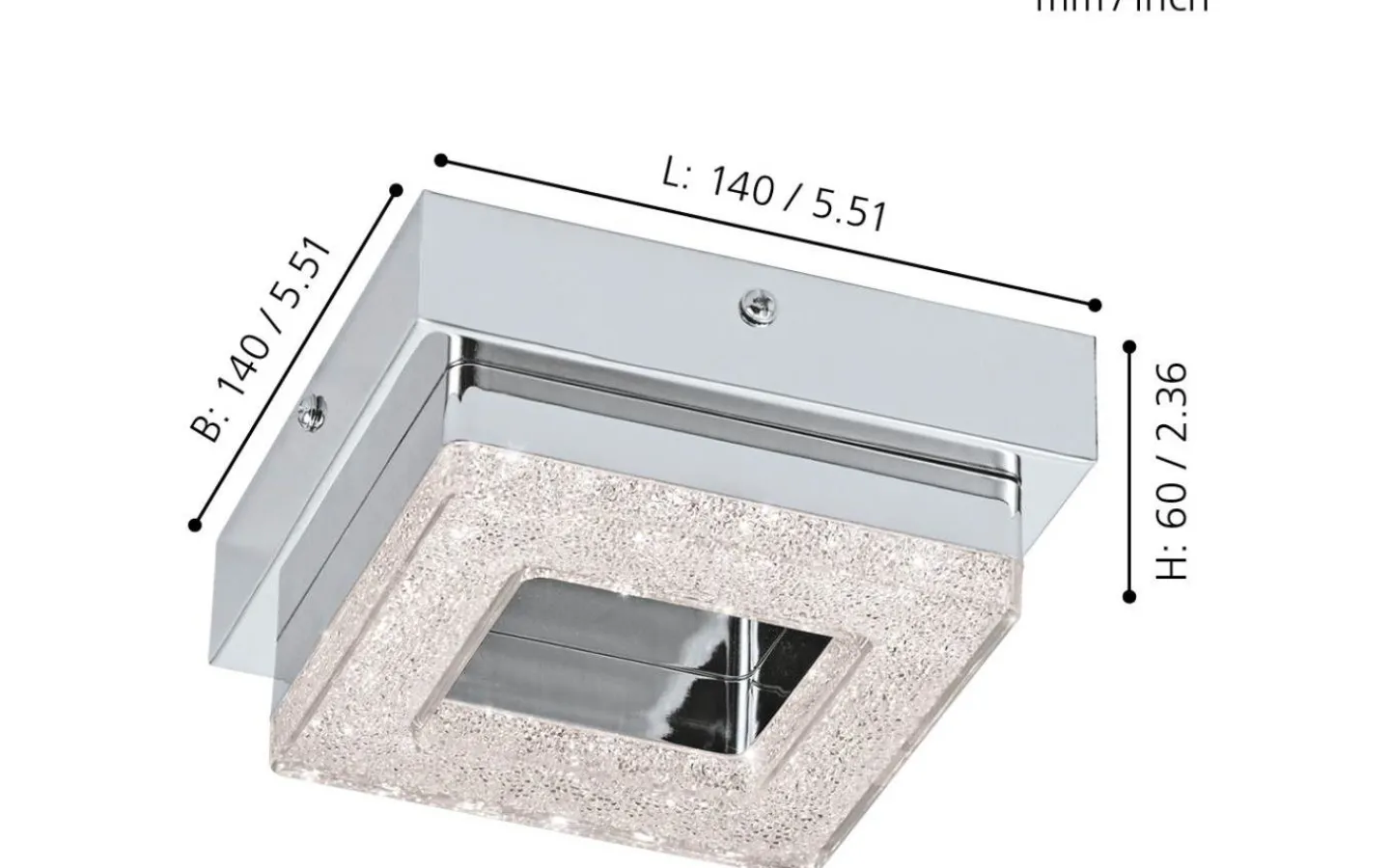 Plafonder-Eglo Fradelo Plafond 14cm LED 3000K 3,2W Krom