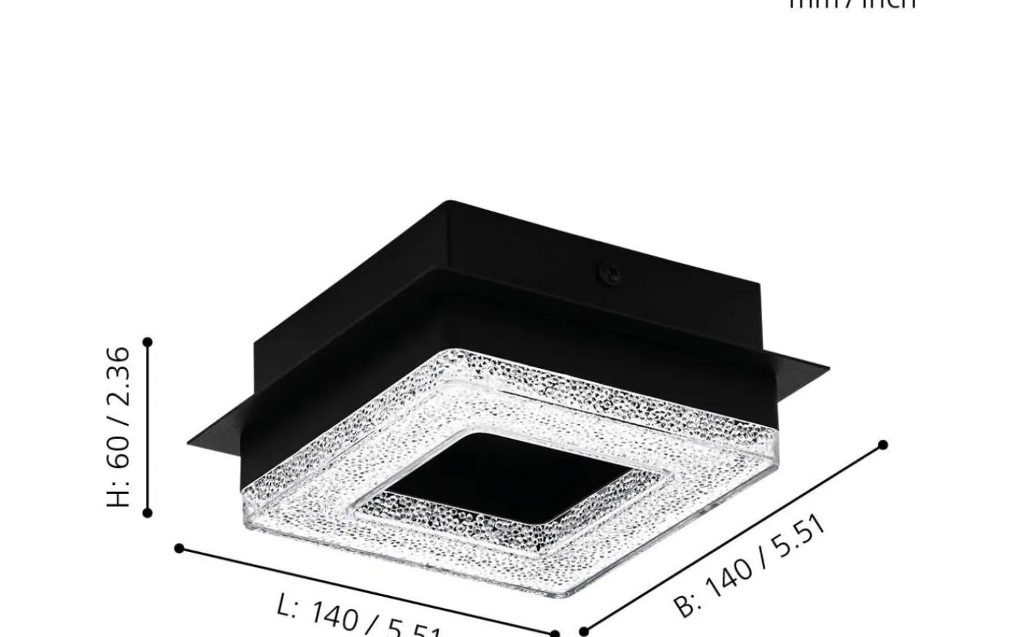 Plafonder < Eglo Fradelo Plafond 14cm LED 3000K 4W Svart