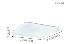 Plafonder-Eglo Frania Plafond 43cm LED 3000K 33W Kristall Vit