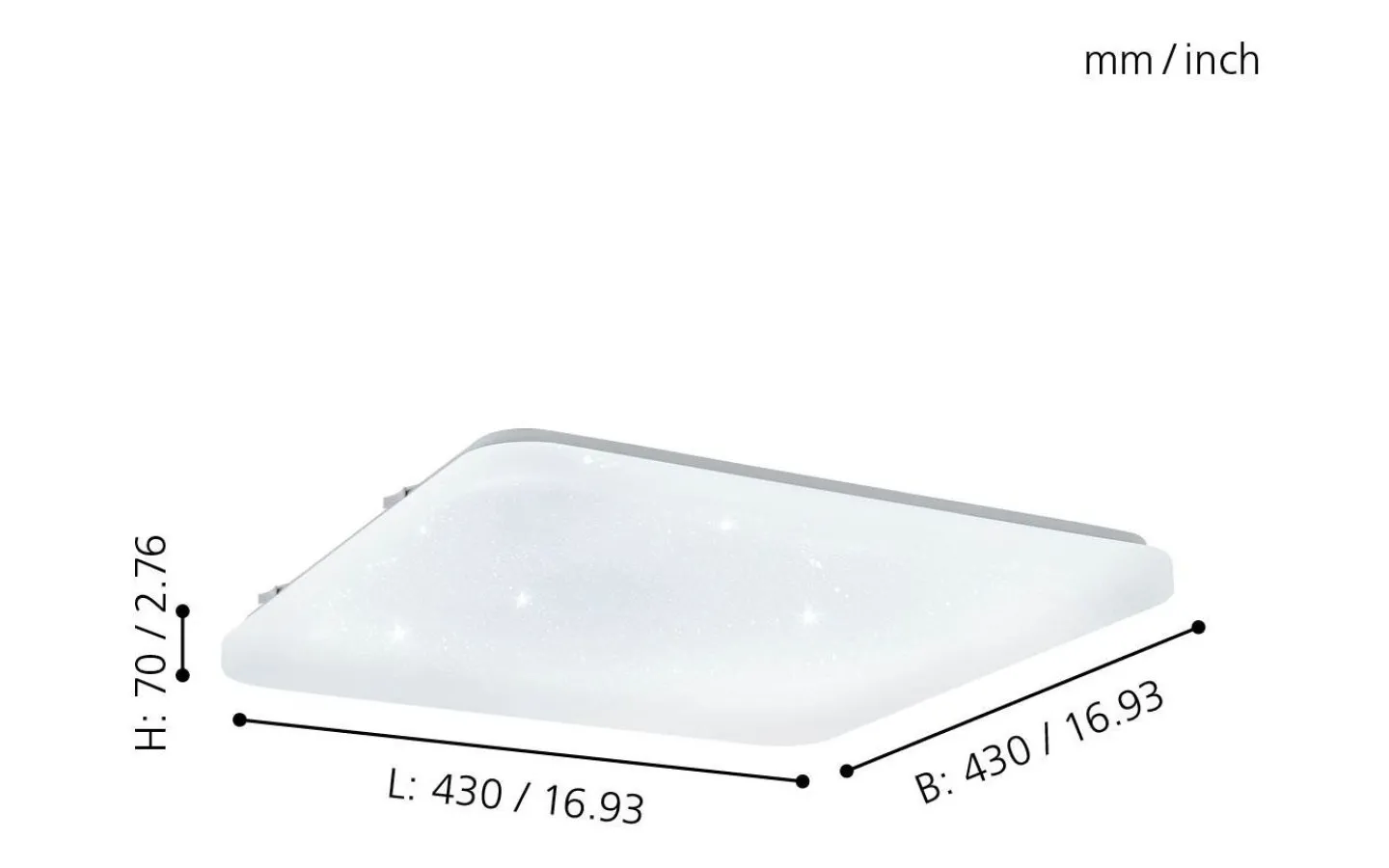 Plafonder-Eglo Frania Plafond 43cm LED 3000K 33W Kristall Vit
